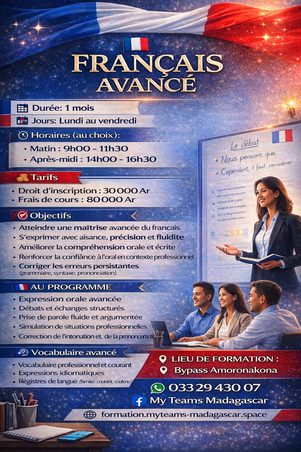 Cours de français 1 mois
